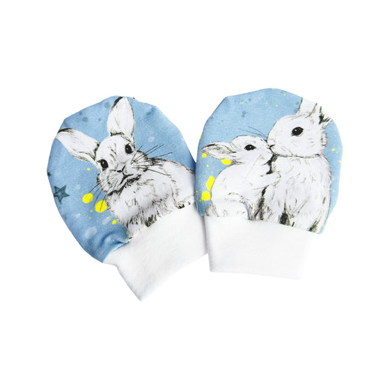Blue Bunny Baby Mittens