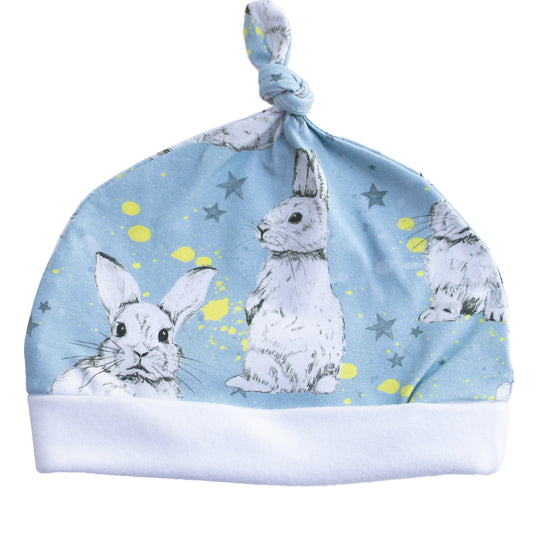 Blue Bunnies Baby Knot Hat