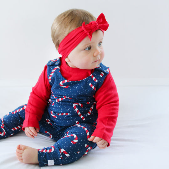 Candy Cane Organic Dungarees