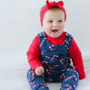 Candy Cane Organic Dungarees