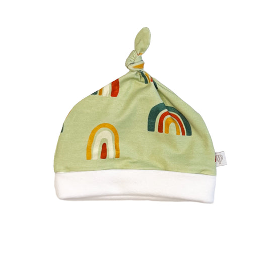 Green Rainbow Knotted Baby Hat