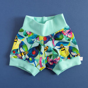 Mini Beasts Organic Shorts (Aqua)