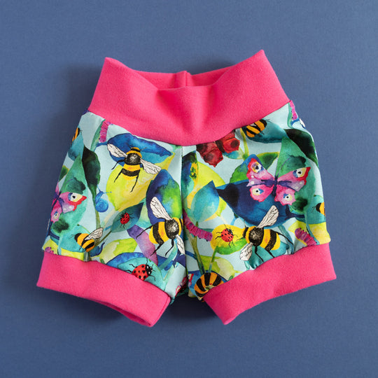 Mini Beasts Organic Shorts (Pink)