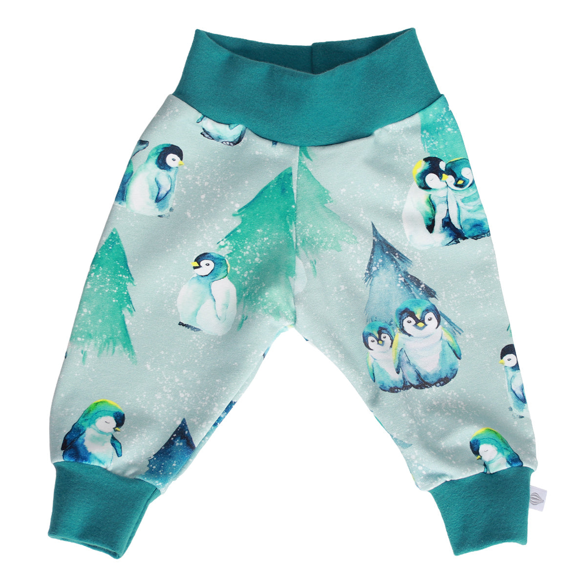 Penguin Organic Baby & Toddler Leggings (Teal Cuff)