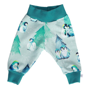 Penguin Organic Baby & Toddler Leggings (Teal Cuff)