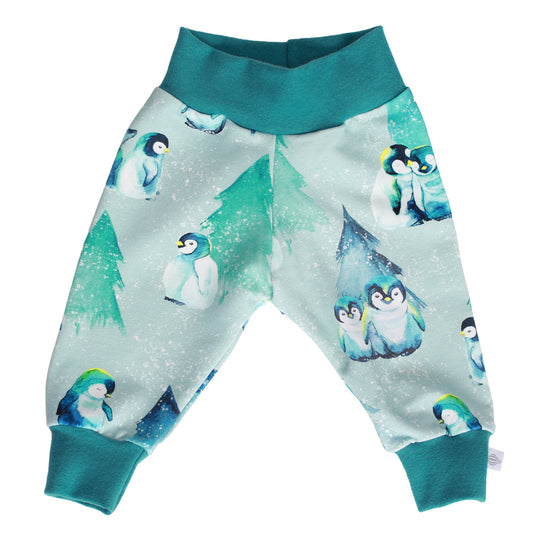 Penguin Organic Baby & Toddler Leggings (Teal Cuff)