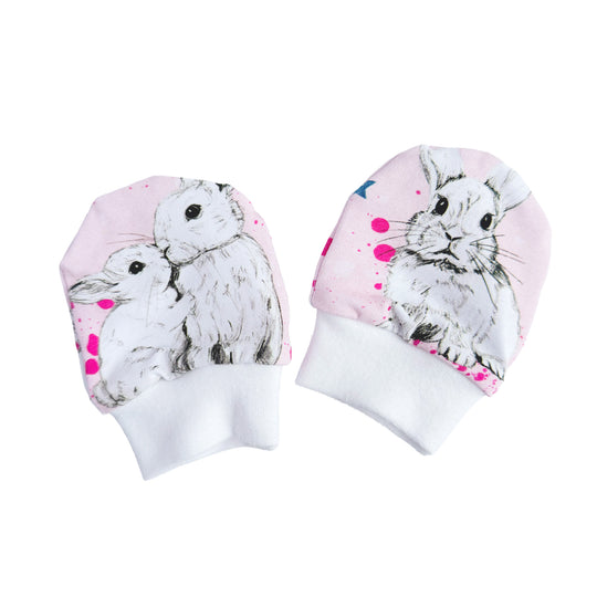 Pink Bunny Baby Mittens