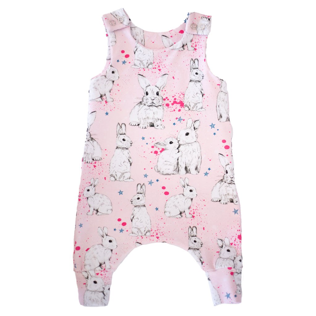 Pink Bunnies Dungarees