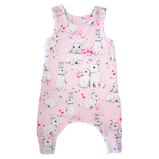 Pink Bunnies Dungarees