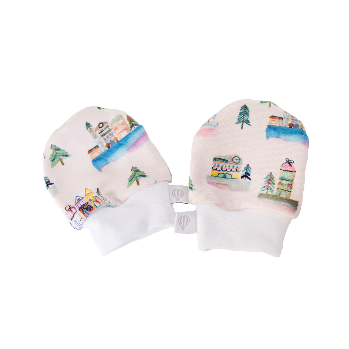 Christmas Village Baby Mittens