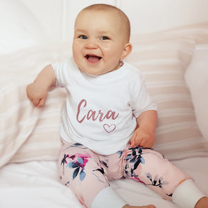 Floral Pink Organic Leggings
