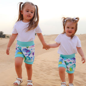 Hot Air Balloon Organic Shorts (Aqua)