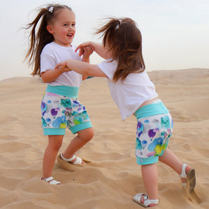 Hot Air Balloon Organic Shorts (Aqua)