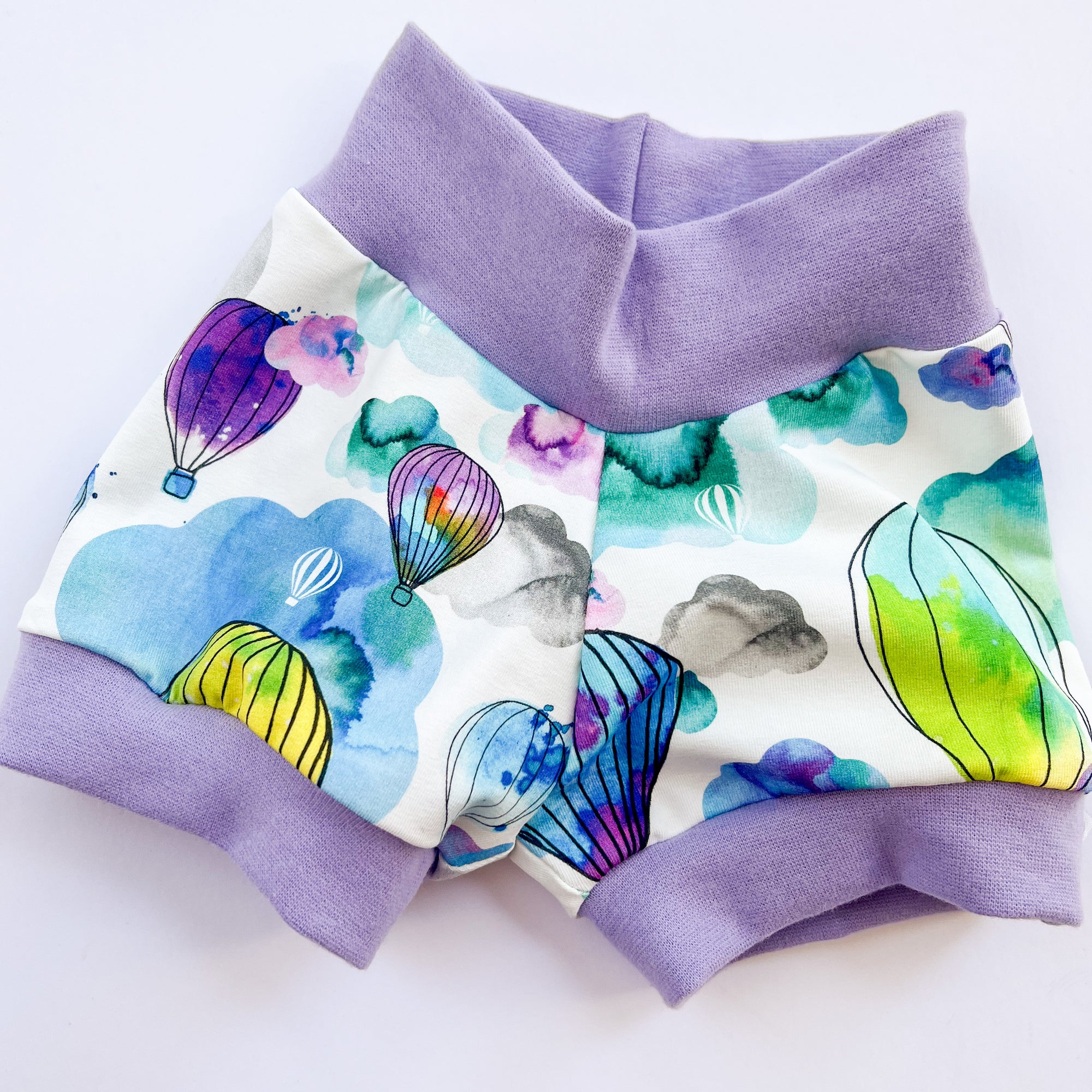 Hot Air Balloon Organic Shorts (Purple)