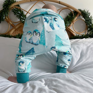 Penguin Organic Baby & Toddler Leggings (Teal Cuff)