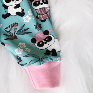 Panda & Pink Cuff Organic Leggings