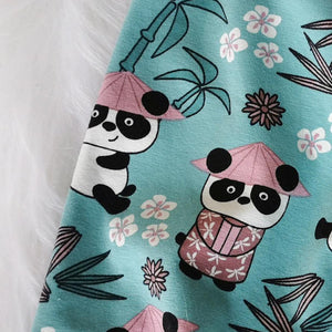Panda & Pink Cuff Organic Leggings