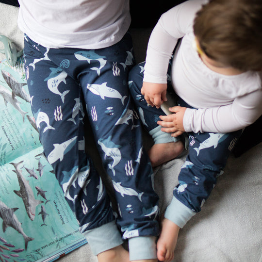 Blue Sharks Organic Leggings