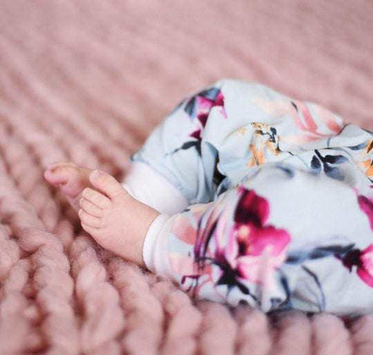 Blue Floral Organic Leggings