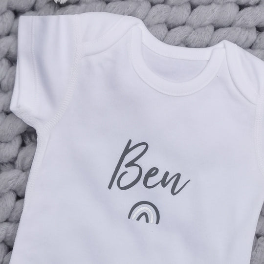 Personalised Name - Grey & Silver - Rainbow