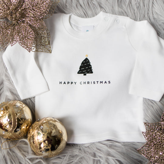 Happy Christmas - Black on White