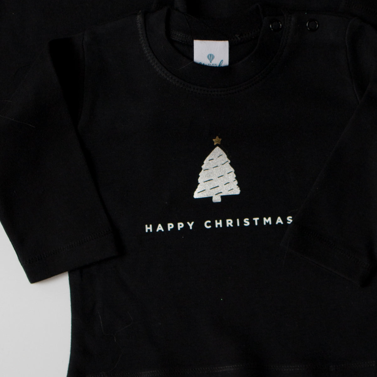 Happy Christmas - White on Black