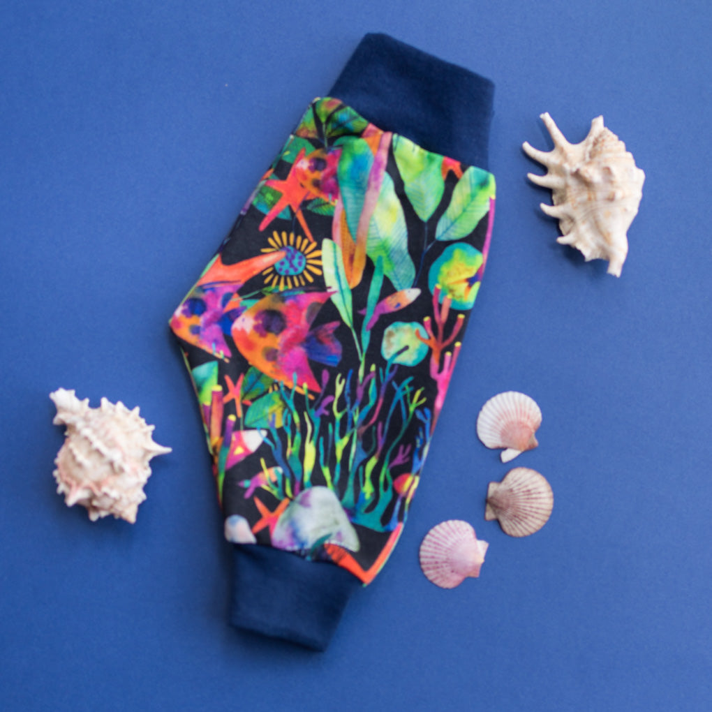 Seascape Organic Leggings (Navy Cuff)