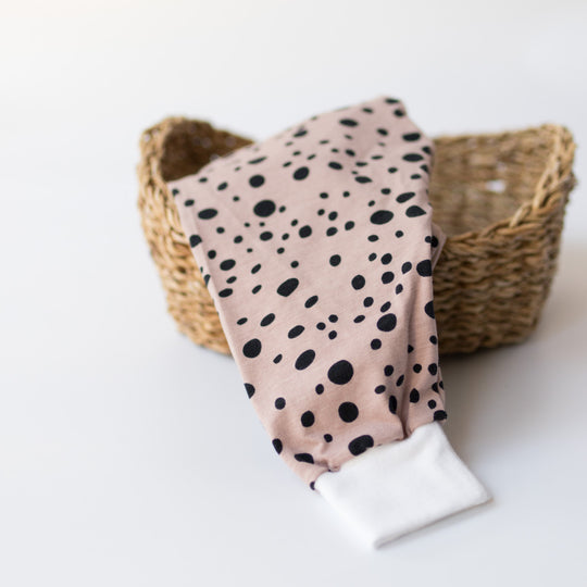 Dusky Pink Spots Organic Leggings