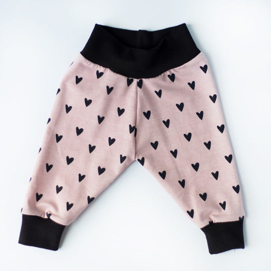 Dusky Pink Hearts Organic Leggings