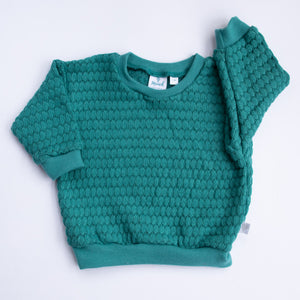 Sea Green Bubble Knit Organic Cotton Sweater