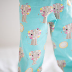 Happy Lions Organic Leggings (Pink Cuff)