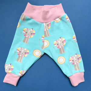 Happy Lions Organic Leggings (Pink Cuff)