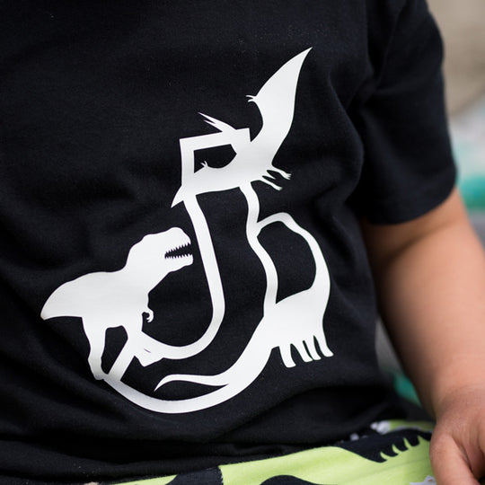 Personalised Dinosaur Alphabet - White on Black