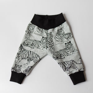 Tigers (Grey) Organic Baby Leggings
