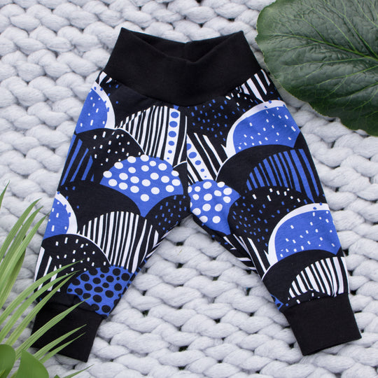 Blue Abstract Organic Leggings