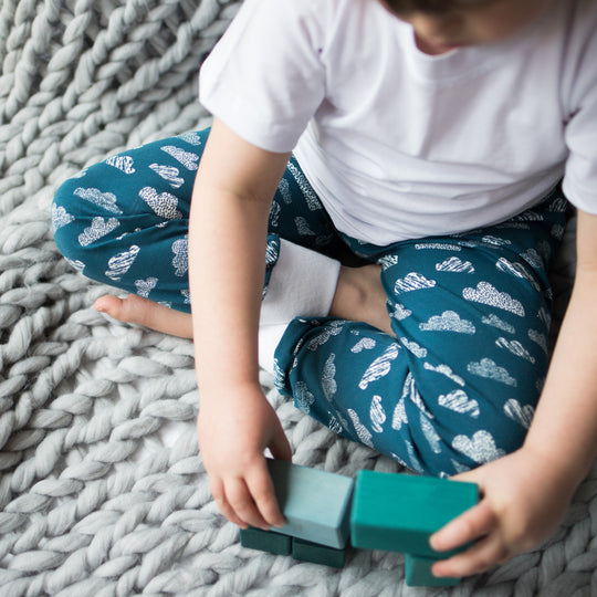 Dark Blue Clouds Organic Leggings