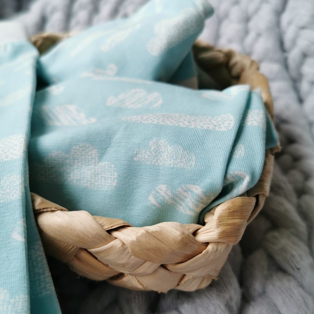 Organic Baby Clothes | Light Aqua Clouds Leggings | My Mini Munch -  MyMiniMunch, image size:1024x1024