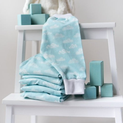 Light Aqua Clouds Organic Leggings