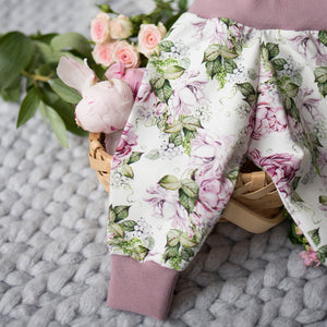 Peony Roses Organic Baby Leggings