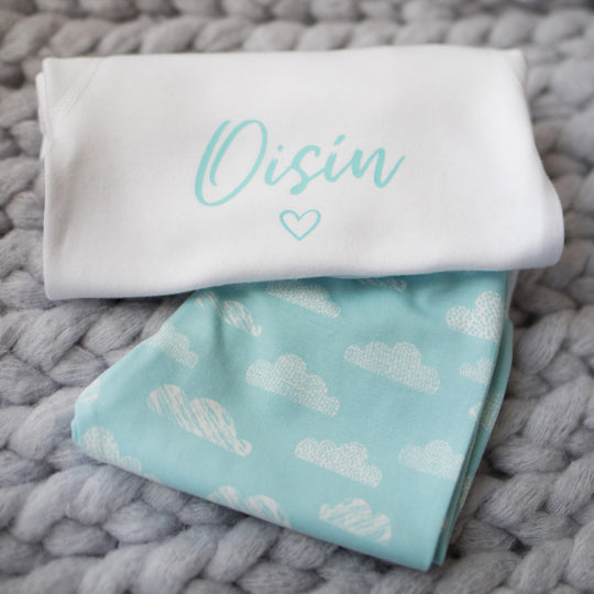 Personalised Name - Light Aqua - Heart