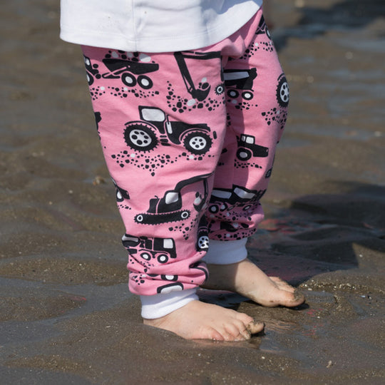 Pink Tractors & Diggers Organic Leggings